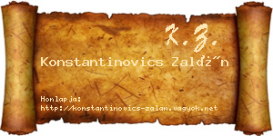 Konstantinovics Zalán névjegykártya